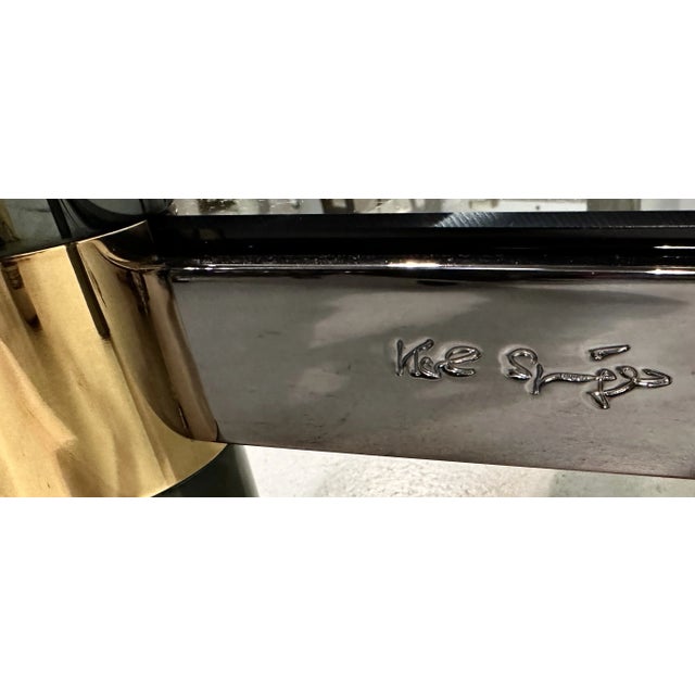Karl Springer Gunmetal and Gold Cocktail Table, Usa C 1970s For Sale - Image 9 of 9