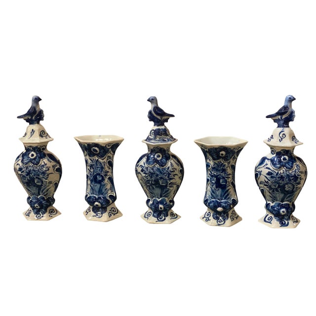 18th Century Garniture Delft Set - 5 Pieces For Sale - Image 10 of 10