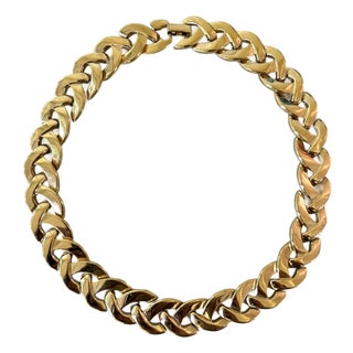 Vintage Gold Plated, Heavy Link Chain Necklace For Sale