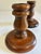 Rustic Turned Wood Candlestick Holders, Pair For Sale - Image 4 of 7