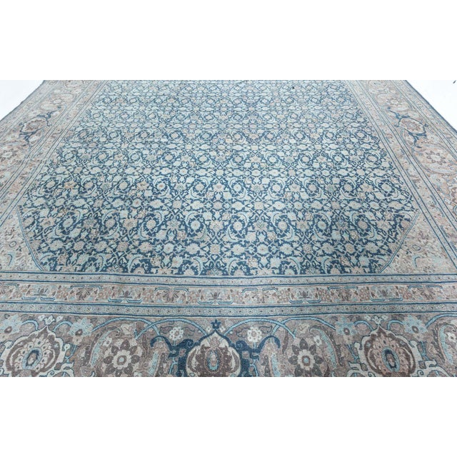 Textile 1920s Persian Tabriz Rug For Sale - Image 7 of 9