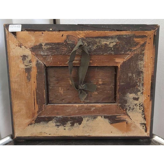 Wood Pair of Flemish Cabinet Landscapes, Oil on Oak Panel, 17th Century. For Sale - Image 7 of 10