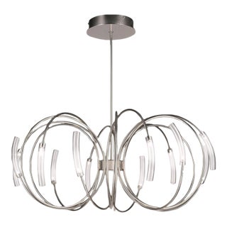 Terzani Hook Chandelier Pendant Light Nickel/Clear Suspension Lamp 90cm For Sale