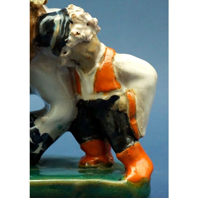 20th Century Handmade Ceramic Sculpture of Children on Donkeys from Szecsi, Hungary For Sale - Image 16 of 18