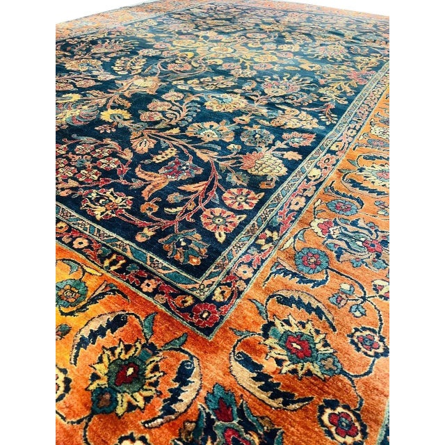 Navy Blue Persian Antique Sarouk For Sale In Washington DC - Image 6 of 12
