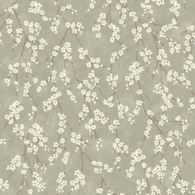 Sample - Boråstapeter Alice Wallpaper in Sage For Sale