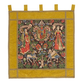 79418 Antique French Tapestry, 02'05 X 02'06 For Sale