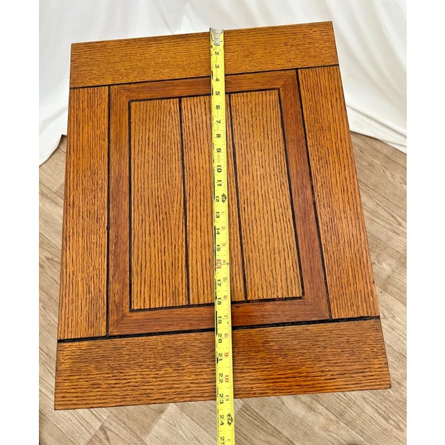 1990s Arts and Crafts Mission Style Side Tables Nightstands Drawer, Cabinet With Shelf, A Pair For Sale - Image 12 of 13