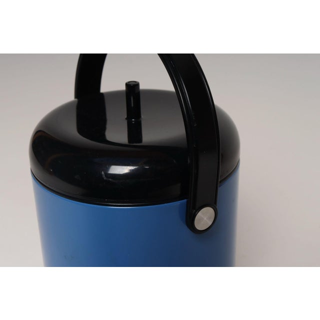 Vintage Japanese Crown Corning "Thermique" Sky Blue Ice Bucket/Pail With Tongs For Sale - Image 10 of 16
