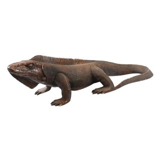 Hand Carved Komodo Dragon Sculpture For Sale
