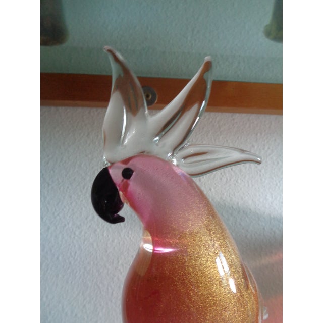 Glass IItalian Vintage Cockatoo For Sale - Image 7 of 8