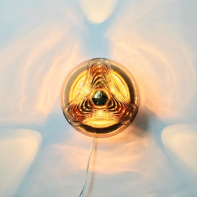 Metal Space Age Glass Wave/Futura Ceiling Light by Koch & Lowy for Peill & Putzler, Germany, 1970s For Sale - Image 7 of 10