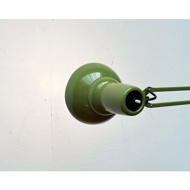 Metal Mid-Century Modern Swedish Olive Green Desk Table Lamp from Ledu, 1960s For Sale - Image 7 of 18