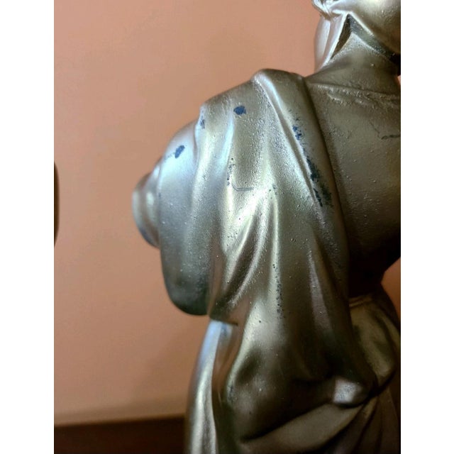 Gold Antique 19th Century Pair of Gilded Sculptures of Mars and Minerva For Sale - Image 8 of 11