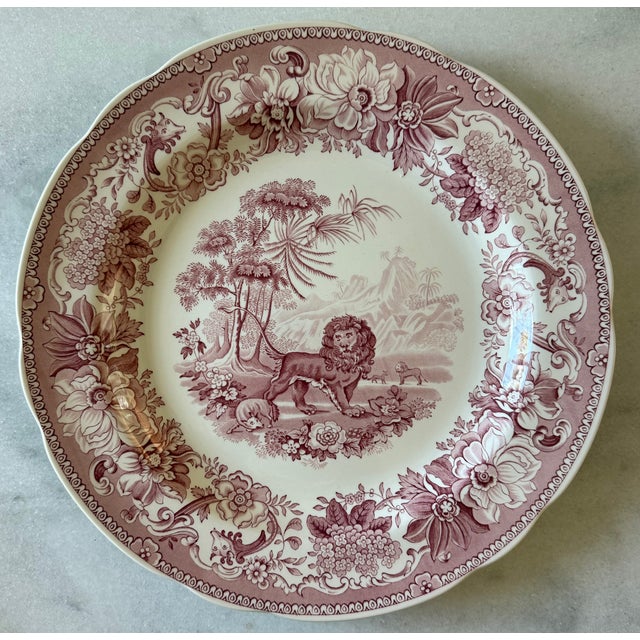 Set of 6 Vintage Red and White Spode Archive Collection Plates For Sale - Image 12 of 16