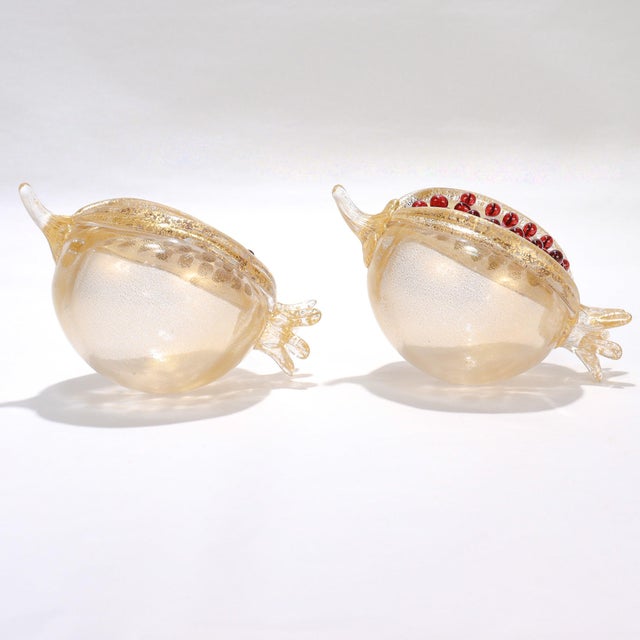 Pair of Venetian Glass Pomegranate Sculptures by Romeo Gigli for Pauly & Co. For Sale - Image 9 of 16