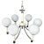 1970s Cream Enamel & Chrome Six-Light Chandelier Pendant from Targetti Sankey, 1970s For Sale - Image 5 of 5
