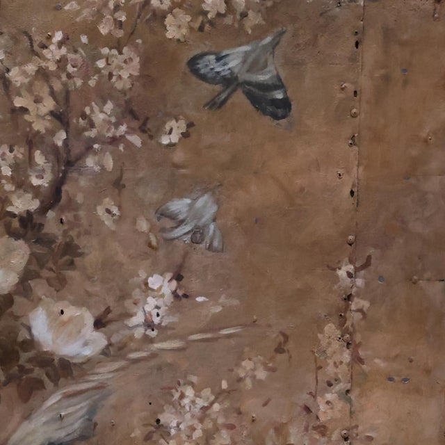 Traditional 20th Century Vietnamese Metal-on-Wood Blue Bird Panel For Sale - Image 3 of 4