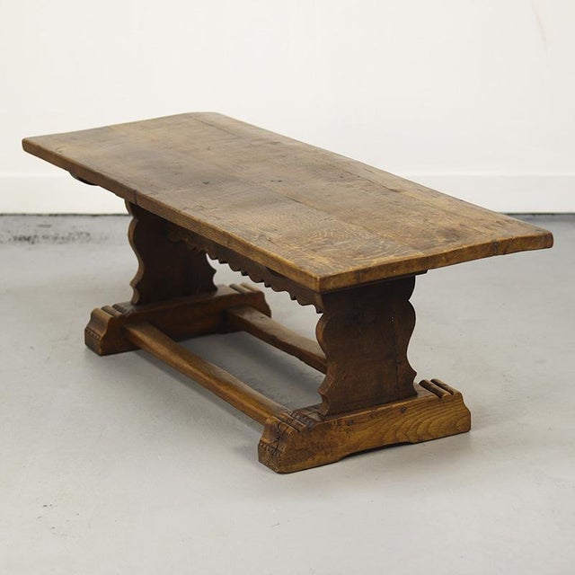 Rustic Farmhouse Refectory Coffee Table in Solid Oak For Sale - Image 10 of 12
