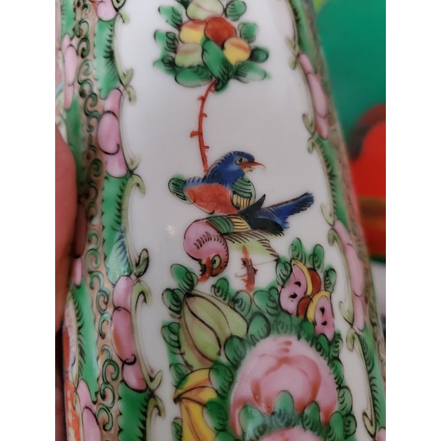 Antique Chinese Porcelain Rose Medallion Cylinder Vase For Sale In Boston - Image 6 of 10