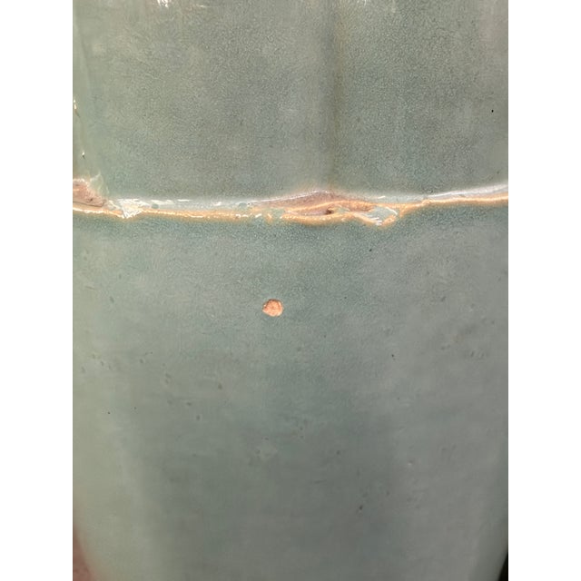 1920s Pair of Galloway Terra Cotta Co. Art Deco Aqua Glazed Floor Vases, Philadelphia For Sale - Image 9 of 13