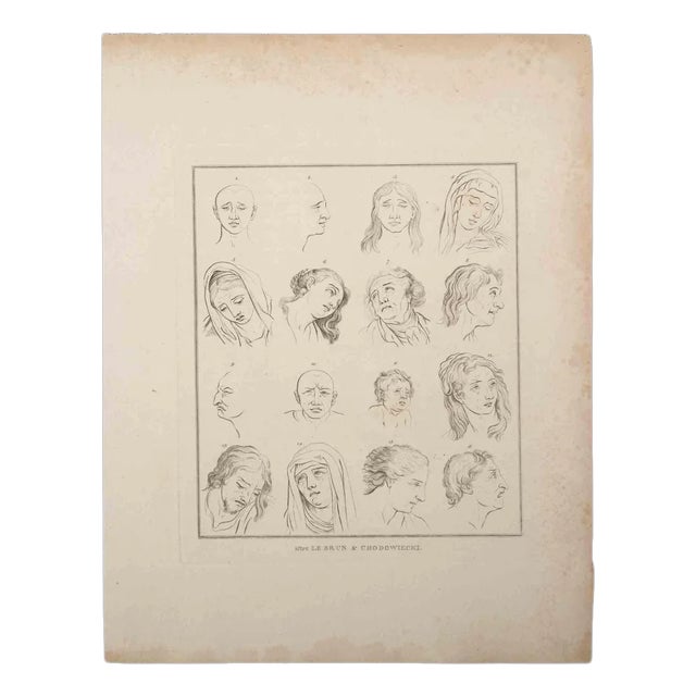 Thomas Holloway, Portrait of Men and Women, Original Etching, 1810 For Sale
