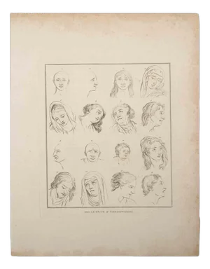 Thomas Holloway, Portrait of Men and Women, Original Etching, 1810