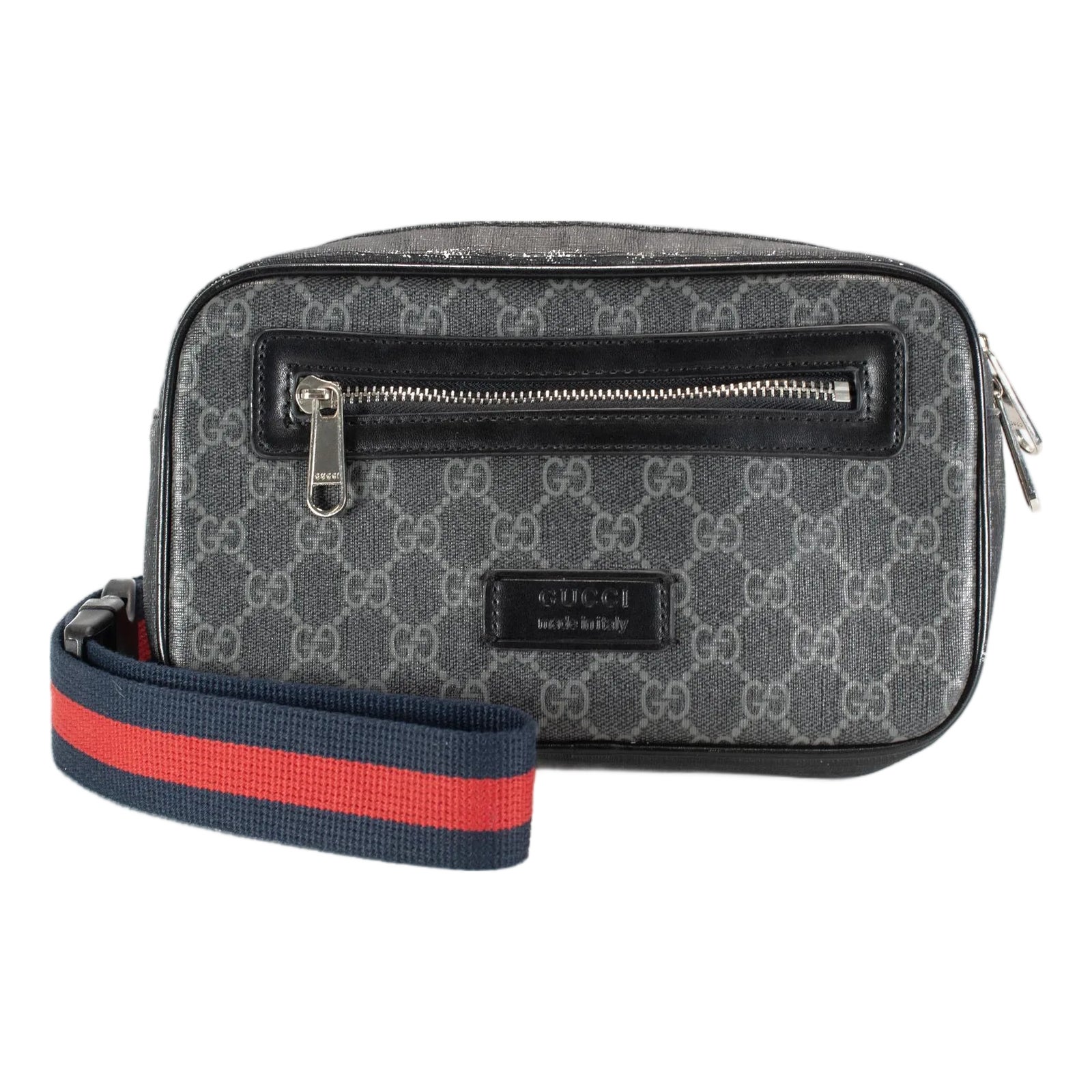 Gucci Gg Supreme Black Canvas 474293 Belt Bag | Chairish