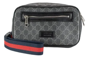 Gucci Gg Supreme Black Canvas 474293 Belt Bag