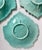 Vintage Portuguese Majolica Leaf Plates – Set of 6 Turquoise & Green Glazed For Sale - Image 9 of 12