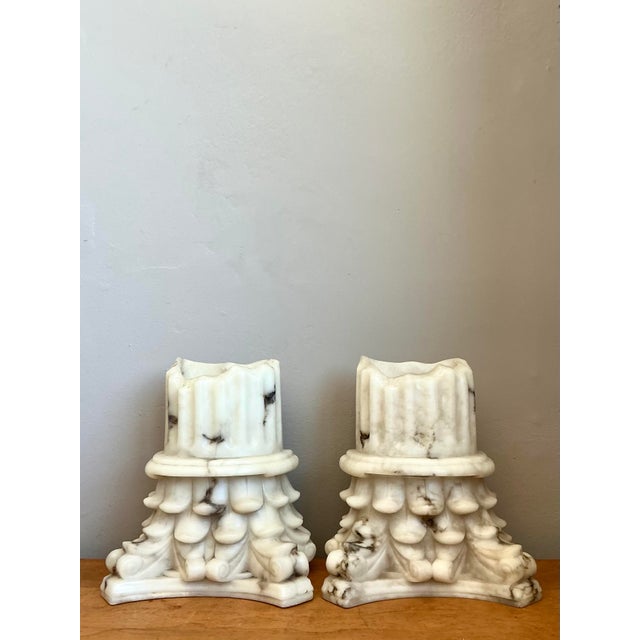 Vintage Cast Resin Column Light Sconce - A Pair For Sale In West Palm - Image 6 of 12