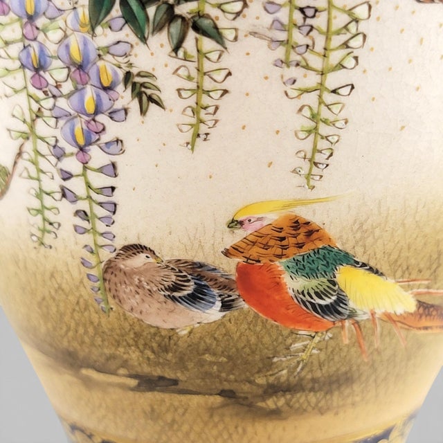 Ceramic Meiji Kinkozan Kyoto Satsuma Vase in Cobalt Blue & Gilt Moriage, 1895 For Sale - Image 7 of 14