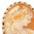 Vintage Carved Shell Cameo and 14K Yellow Gold Brooch Pendant, designed as a classical profile of a maiden with floral...