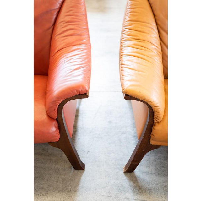 Maroon Sofas in Cognac and Bordeaux Leather from Poltrona Frau, 1980s-1990s, Set of 2 For Sale - Image 8 of 10