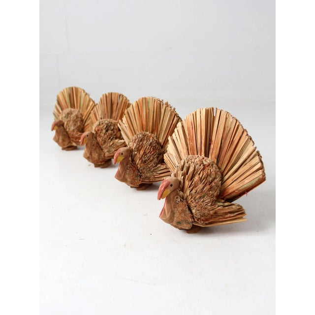 Vintage Woven Decorative Turkeys Set of 4 For Sale - Image 9 of 12