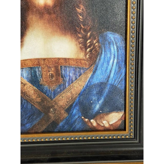 Salvator Mundi After Leonardo Da Vinci – Hand-Textured Fine Art Print For Sale In Cincinnati - Image 6 of 11