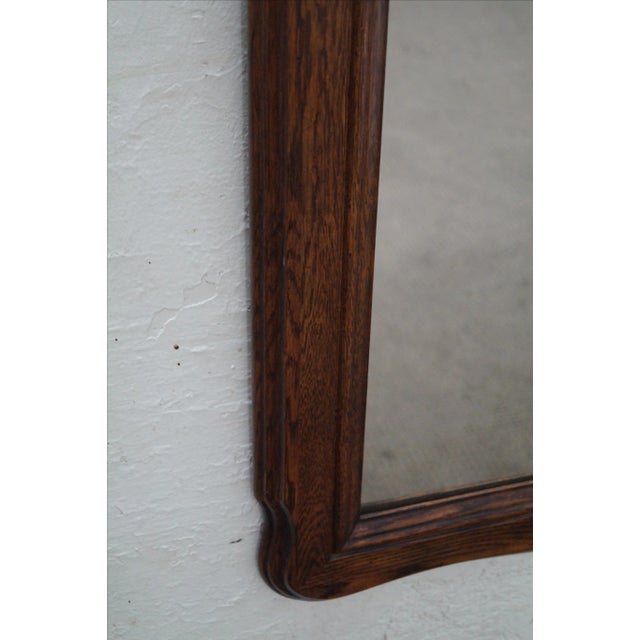 Wood Solid Oak Frame French Country Style Wall Mirror For Sale - Image 7 of 10