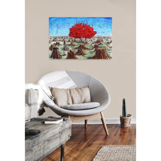 Blue The Roots of Insight - Original Mixed Media Surrealist Original Artwork by Robert Lebsack For Sale - Image 8 of 9