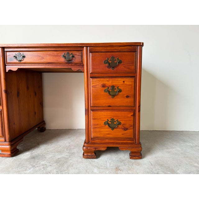 1960s Vintage Pine Wood Desk by Furniture Makers For Sale - Image 5 of 12