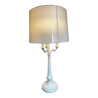 Sculptural Antique White Lamp For Sale