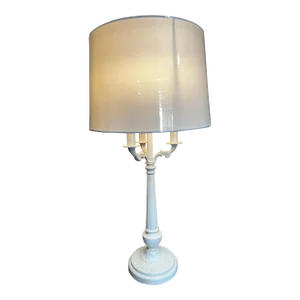 Sculptural Antique White Lamp