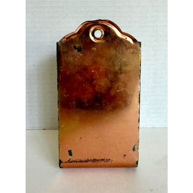 Antique Wall Match Holder/Match Safe – Cream Enamel Tin Kitchen Wall Box For Sale - Image 4 of 8