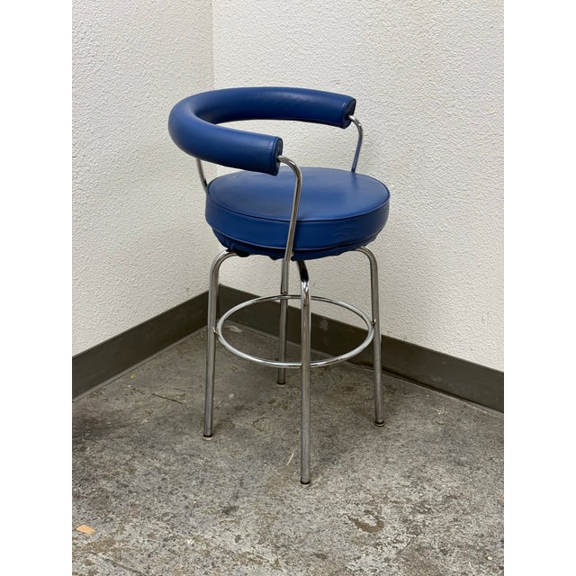 Circa 1970's Le Corbusier Style Bar Stool For Sale - Image 4 of 12