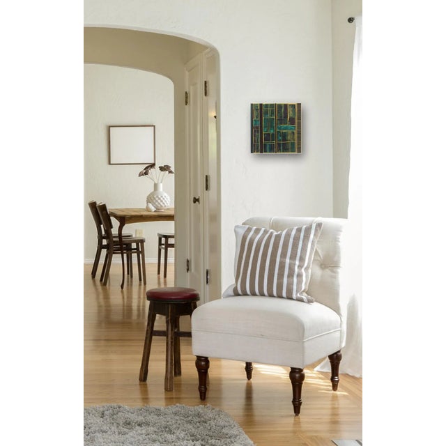 Modern "Fields No. 3" Original Geometric Green Painting by Alexander Eulert For Sale In Los Angeles - Image 6 of 11