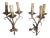 1930s Traditional Gilt Steel Maison Bagues Style 3 Light Sconces - a Pair For Sale