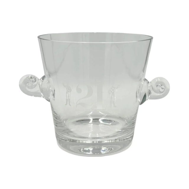 Contemporary Vintage the 21 Club Nyc Restaurant Crystal Ice Bucket Tiffany & Co. Barware For Sale - Image 3 of 13