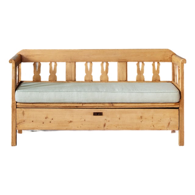 Antique Pine Hall Bench With Drawer | Ca. 1870 For Sale