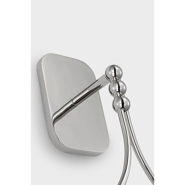 Modern Windsor Smith for Visual Comfort Signature Jodo 19" Single Sconce in Polished Nickel with White Glass For Sale - Image 3 of 9