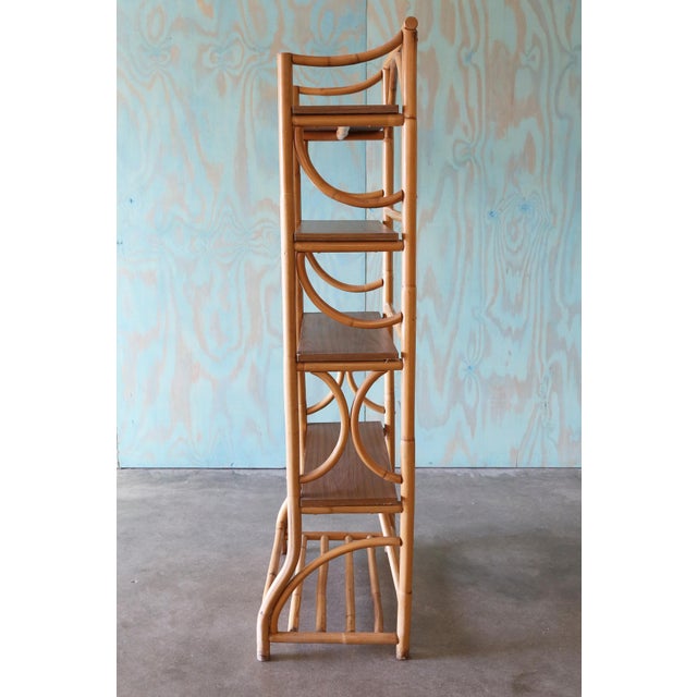 Vintage Bamboo and Laminate Bookshelf For Sale - Image 4 of 10
