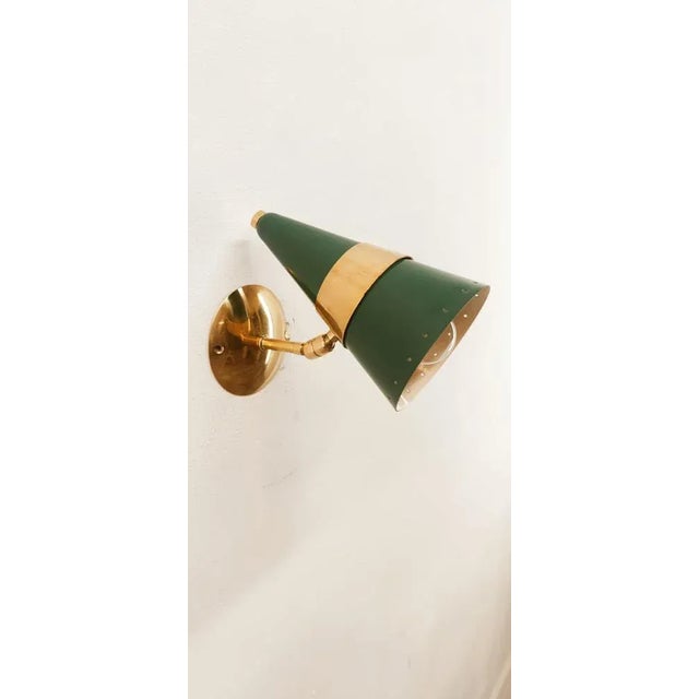 Adjustable Sconce in Green and Gold For Sale - Image 6 of 11